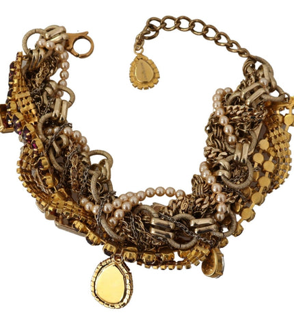 Dolce & Gabbana Sicilian Sparkle Gold-Tone Statement Necklace