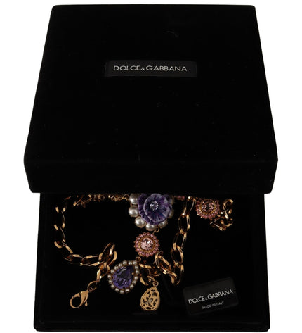 Dolce & Gabbana Elegant Floral Crystal Statement Necklace