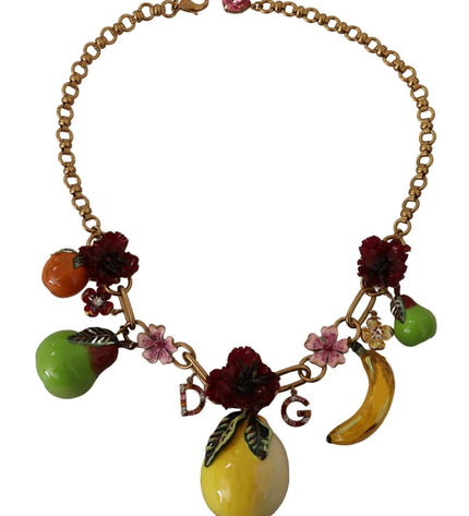 Dolce & Gabbana Chic Gold Statement Sicily Fruit Necklace