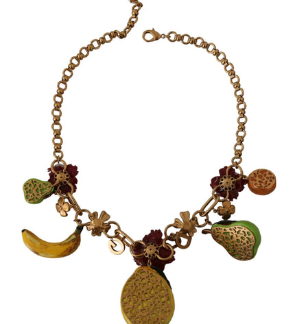 Dolce & Gabbana Chic Gold Statement Sicily Fruit Necklace