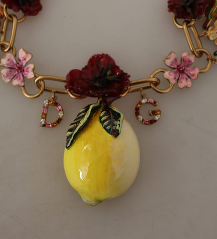 Dolce & Gabbana Chic Gold Statement Sicily Fruit Necklace