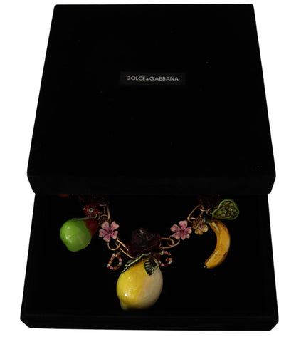 Dolce & Gabbana Chic Gold Statement Sicily Fruit Necklace