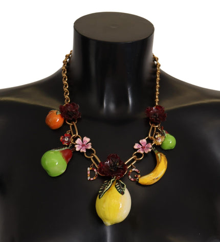 Dolce & Gabbana Chic Gold Statement Sicily Fruit Necklace