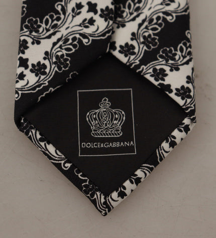 Dolce &amp; Gabbana Elegante Papillon In Seta Con Stampa Floreale