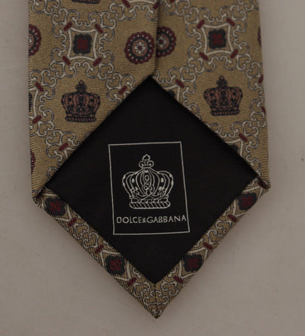 Dolce & Gabbana Elegant Silk Beige Necktie