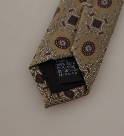 Dolce & Gabbana Elegant Silk Beige Necktie