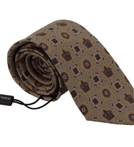 Dolce & Gabbana Elegant Silk Beige Necktie