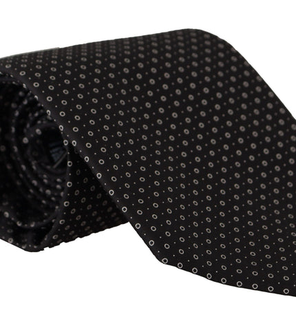 Dolce & Gabbana Elegant Black White Polka Dot Silk Tie