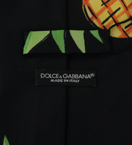 Dolce &amp; Gabbana Elegante cravatta in seta nera per uno stile sofisticato