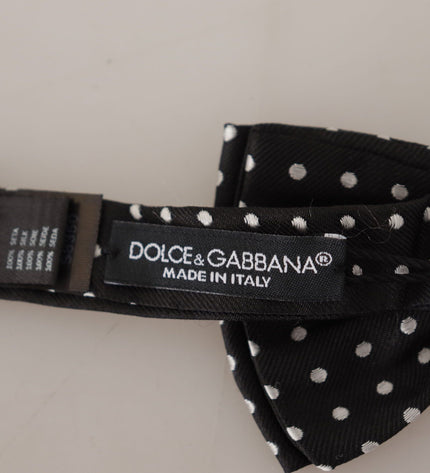 Dolce &amp; Gabbana Elegante papillon in seta a pois bianchi e neri