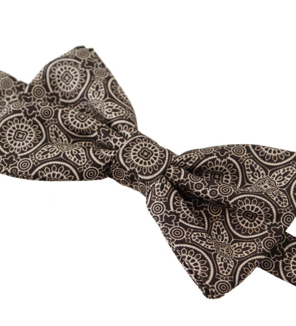 Dolce & Gabbana Elegant Silk Black & White Bow Tie