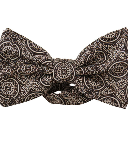 Dolce & Gabbana Elegant Silk Black & White Bow Tie