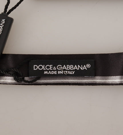 Dolce & Gabbana Elegant Silk Bow Tie in Black and Grey