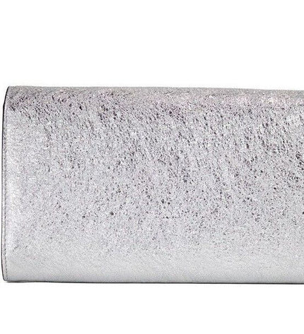 Versace Small Metallic Silver Lamb Leather Medusa Clutch Crossbody Wallet Bag