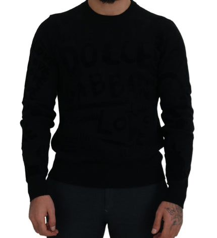 Dolce & Gabbana Elegant Black Logo Wool Sweater