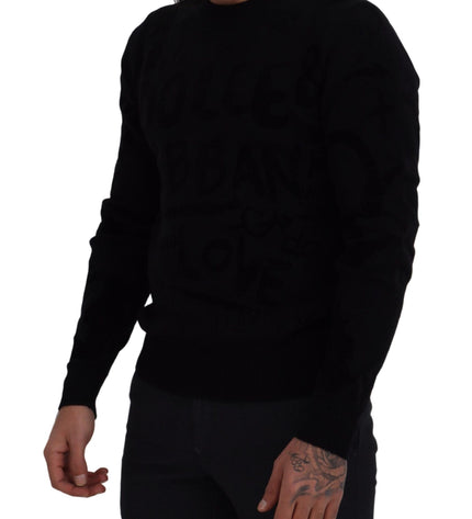 Dolce & Gabbana Elegant Black Logo Wool Sweater