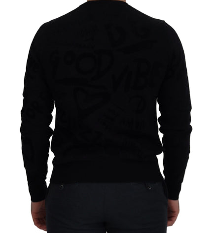 Dolce & Gabbana Elegant Black Logo Wool Sweater