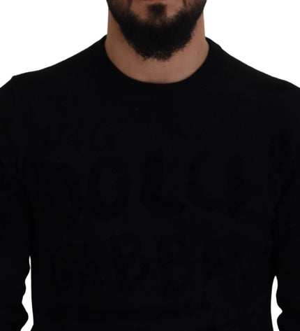 Dolce &amp; Gabbana Elegante Maglione In Lana Con Logo Nero