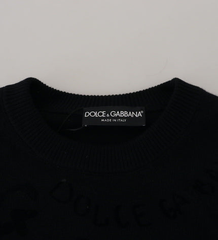 Dolce &amp; Gabbana Elegante Maglione In Lana Con Logo Nero