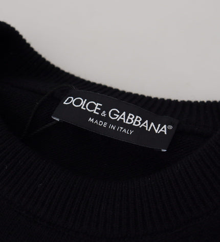 Dolce &amp; Gabbana Elegante Maglione In Lana Con Logo Nero