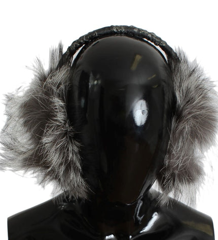 Dolce & Gabbana Elegant Fur and Crystal Ear Muffs