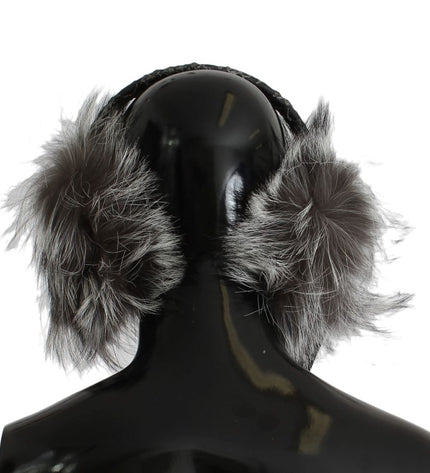 Dolce & Gabbana Elegant Fur and Crystal Ear Muffs