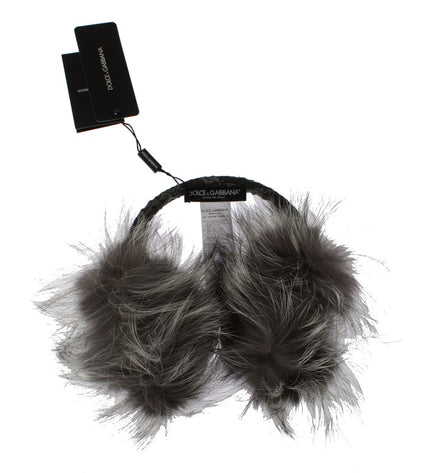 Dolce & Gabbana Elegant Fur and Crystal Ear Muffs