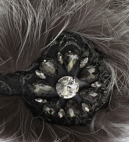 Dolce & Gabbana Elegant Fur and Crystal Ear Muffs