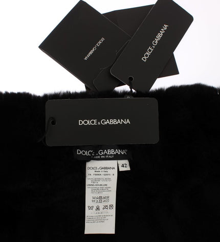 Dolce &amp; Gabbana Elegante sciarpa in pelliccia con paillettes floreali