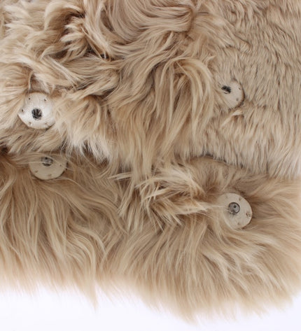 Dolce & Gabbana Elegant Alpaca Fur Shoulder Wrap in Beige