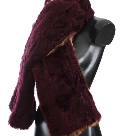 Dolce & Gabbana Exquisite Leopard Print Lambskin Fur Scarf