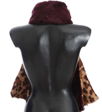 Dolce & Gabbana Exquisite Leopard Print Lambskin Fur Scarf