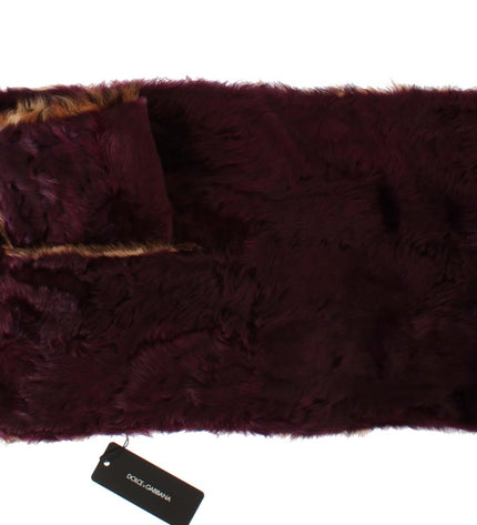 Dolce & Gabbana Exquisite Leopard Print Lambskin Fur Scarf