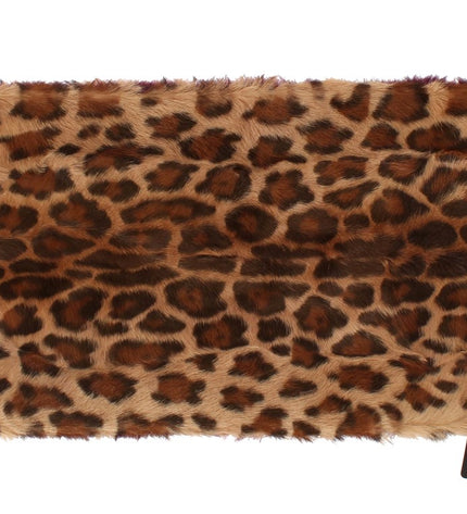 Dolce & Gabbana Exquisite Leopard Print Lambskin Fur Scarf