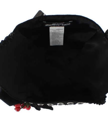 Dolce &amp; Gabbana Elegante cappello cloche decorato con cristalli neri