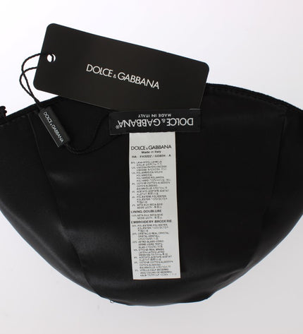 Dolce &amp; Gabbana Elegante cappello cloche decorato con cristalli neri