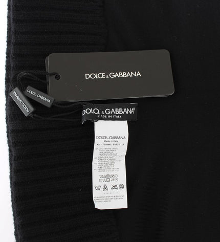 Dolce & Gabbana Elegant Black Sequined Hooded Scarf Wrap