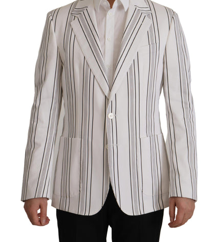 Dolce & Gabbana Elegant Striped Cotton Blend Blazer