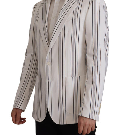 Dolce & Gabbana Elegant Striped Cotton Blend Blazer