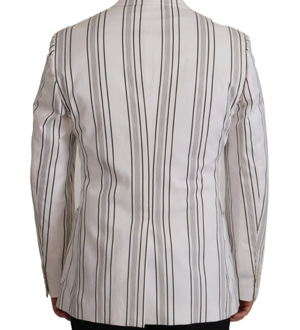 Dolce & Gabbana Elegant Striped Cotton Blend Blazer