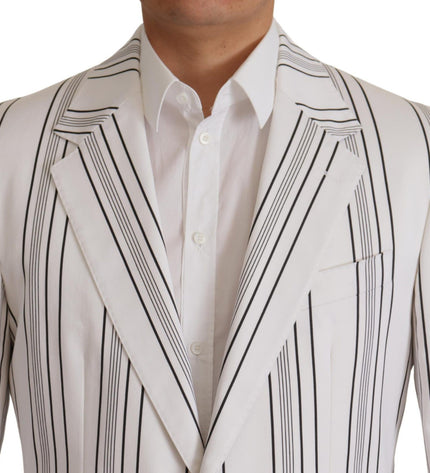 Dolce &amp; Gabbana Blazer elegante in misto cotone a righe