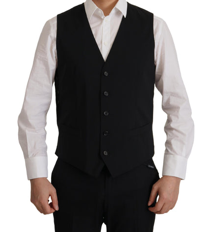 Dolce & Gabbana Elegant Black Martini Blazer and Vest Ensemble