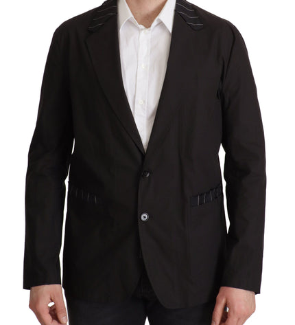 Dolce & Gabbana Elegant Black Cotton-Wool Blend Blazer Jacket