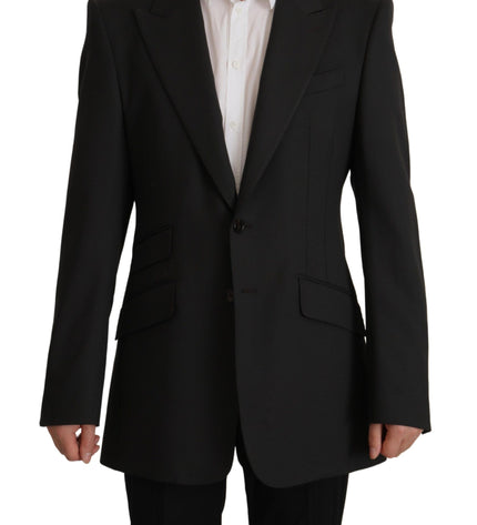 Dolce &amp; Gabbana Giacca blazer elegante slim in lana nera