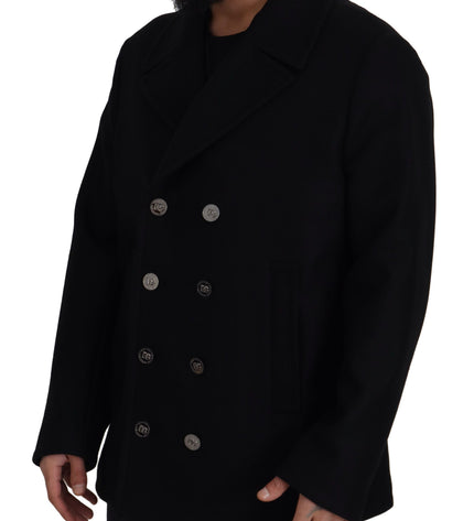 Dolce & Gabbana Elegant Double Breasted Wool Overcoat