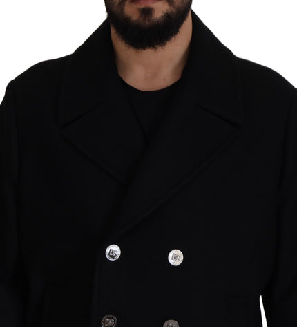 Dolce & Gabbana Elegant Double Breasted Wool Overcoat