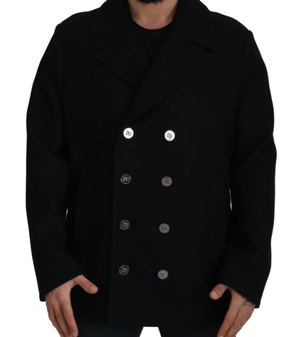 Dolce & Gabbana Elegant Double Breasted Wool Overcoat