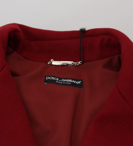 Dolce & Gabbana Elegant Red Double Breasted Wool Jacket