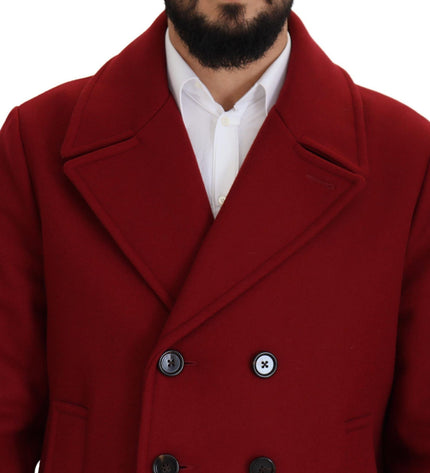 Dolce & Gabbana Elegant Red Double Breasted Wool Jacket