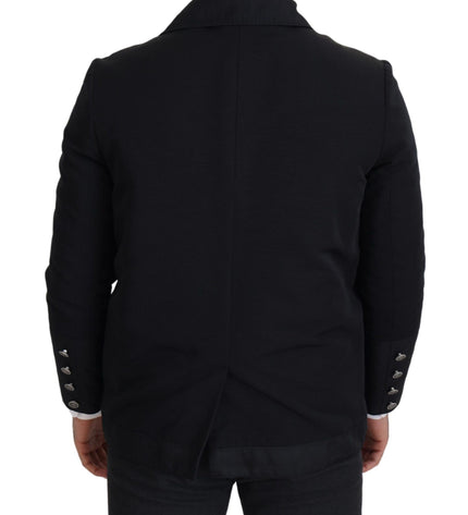 Dolce & Gabbana Elegant Full Zip Black Wool Blend Jacket